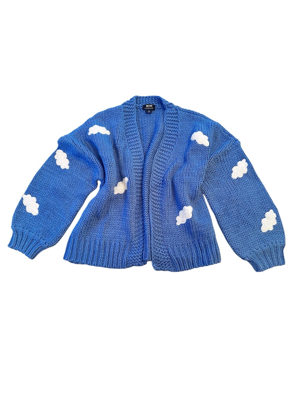 Maeve Anthropologie Cloud Cardigan blue and white size 1X - Picture 9 of 9